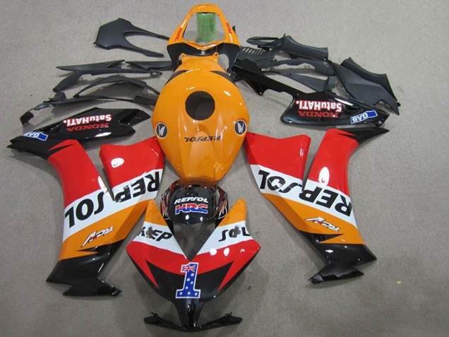 Honda CBR1000RR Motorrad Verkleidung 2012-2016 - Orange Weiss Rot Glanzendes Schwarz Repsol 1