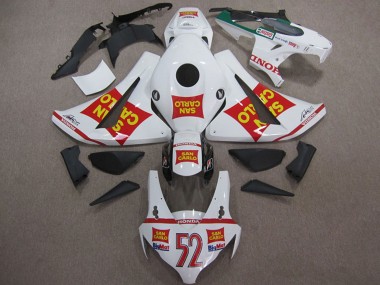 Honda CBR1000RR Motorrad Verkleidung 2008-2011 - Weiss Rot Gelb San Carlo 52