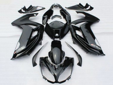 Kawasaki ER6F Motorrad Verkleidung 2012-2014 - Glanzendes Schwarz mit Aufkleber
