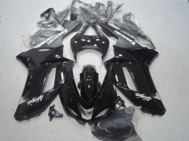 Kawasaki ZX6R Motorrad Verkleidung 2007-2008 - Glanzendes Schwarz Matt Schwarz Weiss Rot Aufkleber