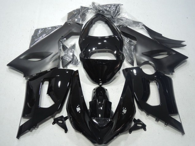 Kawasaki ZX6R Motorrad Verkleidung 2005-2006 - Glanzendes Schwarz Matt Schwarz