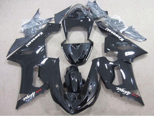 Kawasaki ZX6R Motorrad Verkleidung 2005-2006 - Glanzendes Schwarz