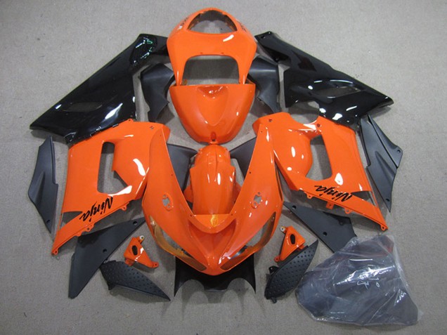 Kawasaki ZX6R Motorrad Verkleidung Kit 2005-2006 - Orange Schwarz