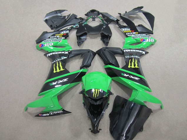 Kawasaki ZX10R Motorrad Verkleidung 2008-2010 - Grun Schwarz Gelb Monster