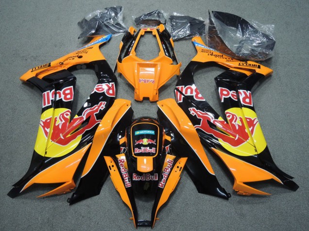 Kawasaki ZX10R Motorrad Verkleidung 2011-2015 - Orange Schwarz Red Bull