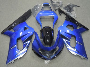 Suzuki GSXR 600 Motorrad Verkleidung 2001-2003 - Blau Weiss Glanzendes Schwarz