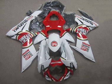 Suzuki GSXR 600 Motorrad Verkleidung 2011-2024 - Weiss Rot Motul Lucky Strike
