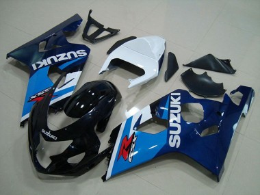 Suzuki GSXR 750 Motorrad Verkleidung 2004-2005 - Weiss Blau Glanzendes Schwarz