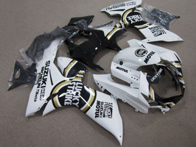 Suzuki GSXR 750 Motorrad Verkleidung 2011-2024 - Weiss Lucky Strike Schwarz Motul