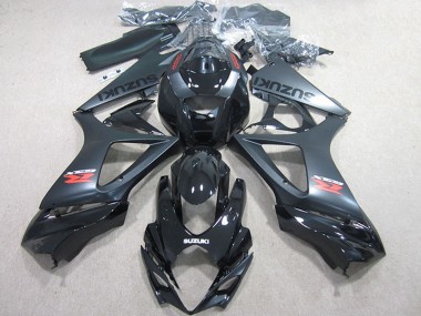 Suzuki GSXR 1000 Motorrad Verkleidungen Kit 2007-2008 - Glanzendes Schwarz Matt Schwarz