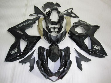 Suzuki GSXR 1000 Motorrad Verkleidung 2009-2016 - Glanzendes Schwarz Silber Aufkleber