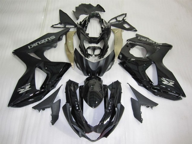 Suzuki GSXR 1000 Motorrad Verkleidung 2009-2016 - Glanzendes Schwarz Silber Aufkleber