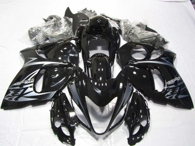 Suzuki GSXR 1300 Hayabusa Motorrad Verkleidung 2008-2020 - Glanzendes Schwarz Silber