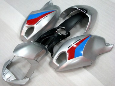 Ducati Monster 696 Motorrad Verkleidung 2008-2012 - Silber Blau Rot