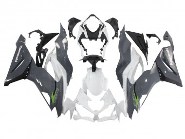 Kawasaki ZX6R Motorrad Verkleidung 2019-2022 - Weiss Grau Grun