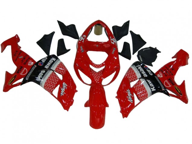 Kawasaki ZX10R Motorrad Verkleidung 2006-2007 - Rot Silber Grau Schwarz Elf 56
