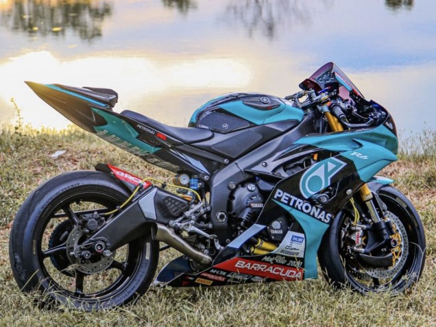 Yamaha YZF R6 Motorrad Verkleidung 2008-2016 - Hellgrun Weiss Schwarz Petronas