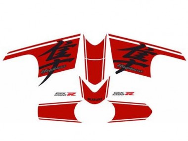 Suzuki GSXR 1300 Hayabusa Motorrad Verkleidung 2008-2020 - Glanzendes Schwarz Rot