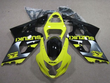 Suzuki GSXR 600 Motorrad Verkleidung 2004-2005 - Gelb Silber Glanzendes Schwarz