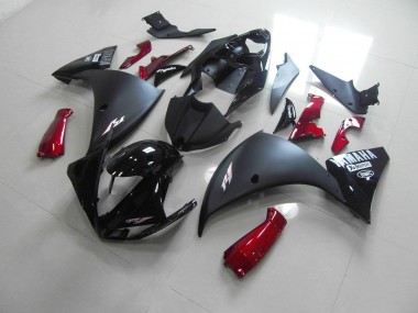 Matt Schwarz Rot 2012-2014 Yamaha YZF R1 Motorrad Verkleidung
