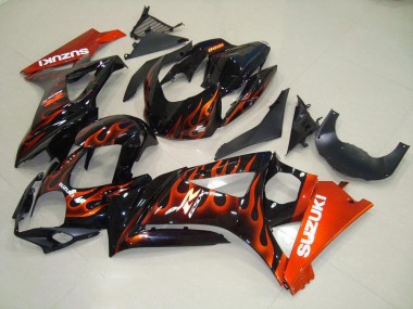 Orange Flamme 2007-2008 Suzuki GSXR 1000 Motorrad Verkleidung