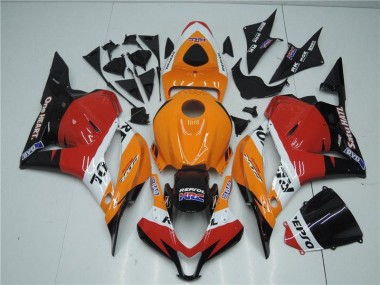 Orange Rot Schwarz Repsol 2009-2012 Honda CBR600RR Motorrad Verkleidung