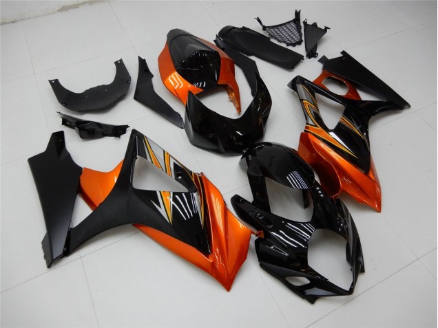 Orange Schwarz 2007-2008 Suzuki GSXR 1000 Motorrad Verkleidung