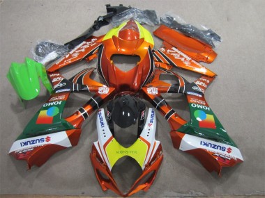 Orangegelbes Monster 2007-2008 Suzuki GSXR 1000 Motorrad Verkleidung