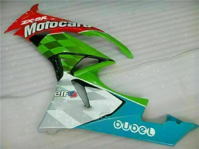 Rot Grün Motocard 2009-2012 Kawasaki ZX6R Motorrad Verkleidung