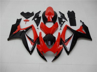 Rot Schwarz 2006-2007 Suzuki GSXR 600/750 Motorrad Verkleidung Komplett Sets