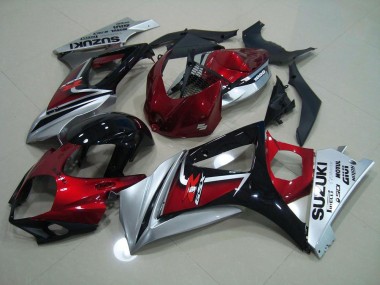 Rot Schwarz Silber 2007-2008 Suzuki GSXR 1000 Motorrad Verkleidungen