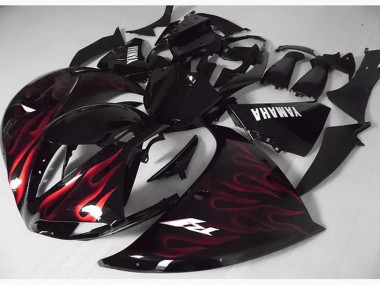 Rote Schwarz Flamme 2009-2011 Yamaha YZF R1 Motorrad Verkleidung