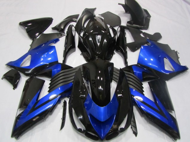 Schwarz Blau 2006-2011 Kawasaki ZX14R ZZR1400 Motorrad Verkleidung Schwarz Blau 2006-2011 Kawasaki ZX14R ZZR1400 Motorrad Verkleidung