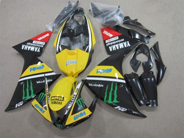 Schwarz Gelb Motul Monster 2009-2011 Yamaha YZF R1 Motorrad Verkleidung