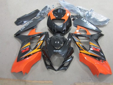 Schwarz Orange 2007-2008 Suzuki GSXR 1000 Motorrad Verkleidung
