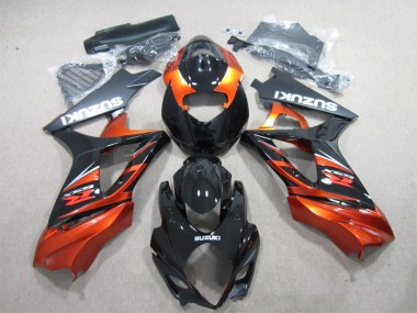 Schwarz Orange 2007-2008 Suzuki GSXR 1000 Motorrad Verkleidungen