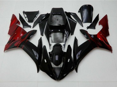 Schwarz Rot 2002-2003 Yamaha YZF R1 Motorrad Verkleidung