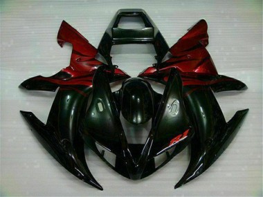 Schwarz Rot 2002-2003 Yamaha YZF R1 Motorrad Verkleidungen