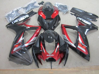Schwarz Rot 2006-2007 Suzuki GSXR 750 Motorrad Verkleidung