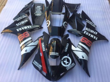 Schwarz Weiß 2002-2003 Yamaha YZF R1 Motorrad Verkleidungen