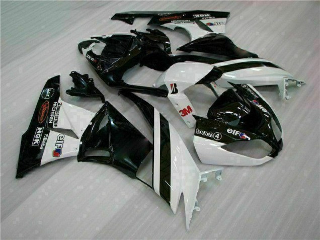 Schwarz Weiß 3M Touch4 2009-2012 Kawasaki ZX6R Motorrad Verkleidung Schwarz Weiß 3M Touch4 2009-2012 Kawasaki ZX6R Motorrad Verkleidung
