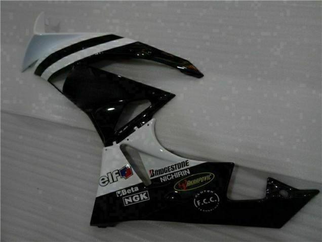 Schwarz Weiß 3M Touch4 2009-2012 Kawasaki ZX6R Motorrad Verkleidungen Schwarz Weiß 3M Touch4 2009-2012 Kawasaki ZX6R Motorrad Verkleidungen