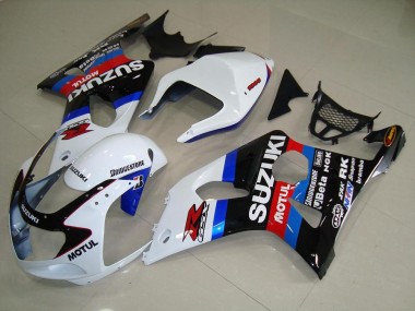 Schwarz Weiß Blau 2000-2002 Suzuki GSXR 1000 Motorrad Verkleidung