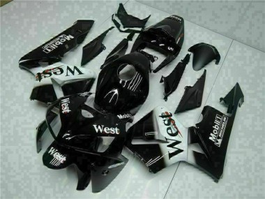 Schwarz West 2005-2006 Honda CBR600RR Motorrad Verkleidung