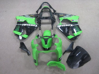 Schwarz grünes Monster 2000-2002 Kawasaki ZX6R Motorrad Verkleidung