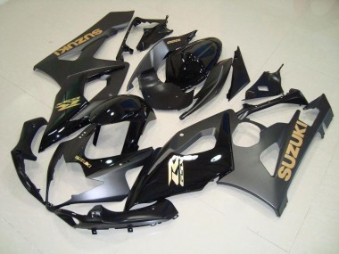 Schwarz mit goldenen Aufklebern 2005-2006 Suzuki GSXR 1000 Motorrad Verkleidung