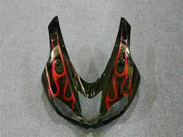 Schwarz rote Flamme 2007-2008 Kawasaki ZX6R Motorrad Verkleidung Schwarz rote Flamme 2007-2008 Kawasaki ZX6R Motorrad Verkleidung