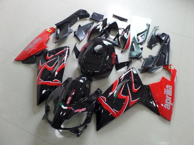 Schwarz und Rot 2006-2011 Aprilia RS125 Motorrad Verkleidungen