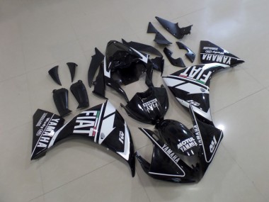 Schwarz weißer Fiat 2009-2011 Yamaha YZF R1 Motorrad Verkleidung
