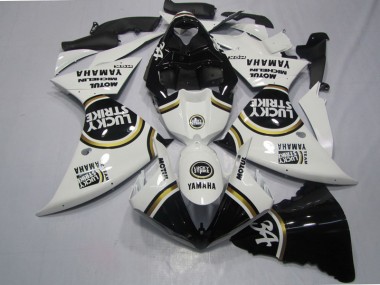 Schwarz weißes Lucky Strike 2009-2011 Yamaha YZF R1 Motorrad Verkleidung